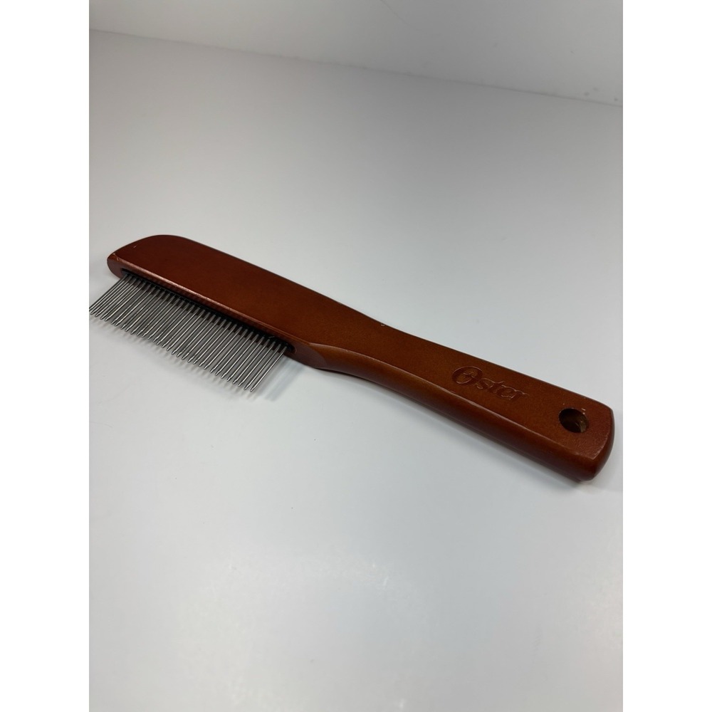 Oster Premium Dog Grooming Comb Stainless Steel Fine Teeth Faux Wood Handle